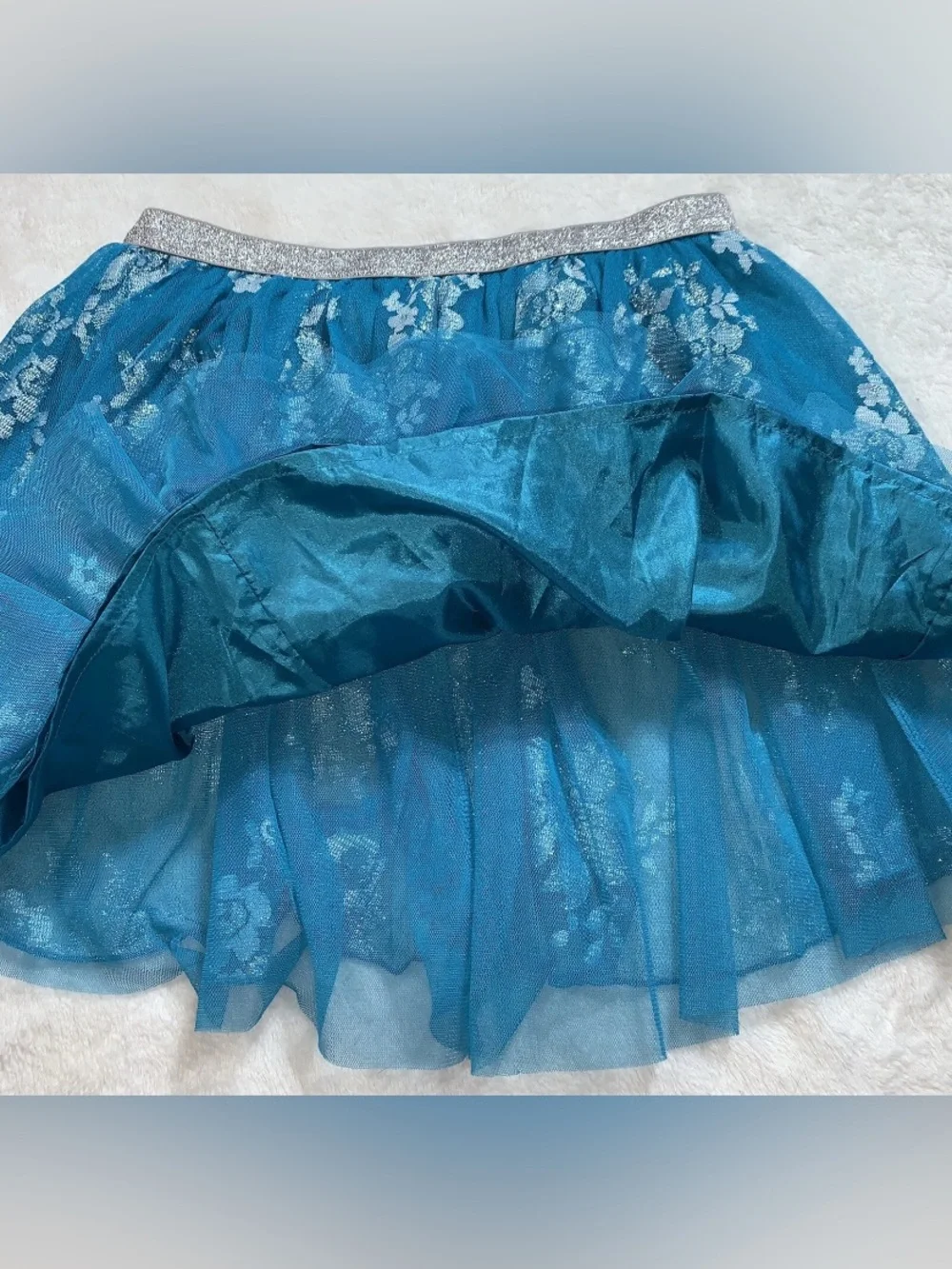 Justice Girls Metallic Lace Skorts size 14 lined